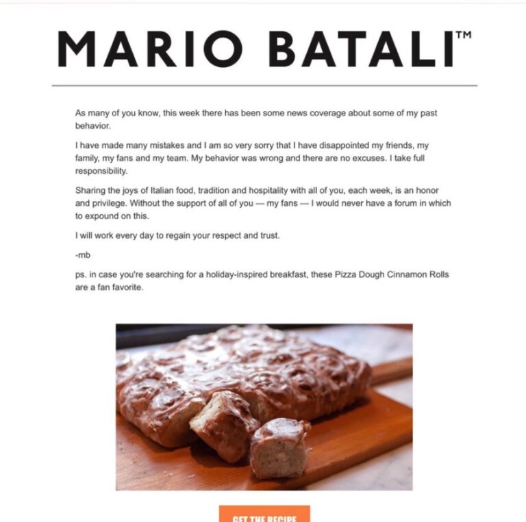 Mario Batali apologizes for groping women with a comforting cinnamon roll recipe