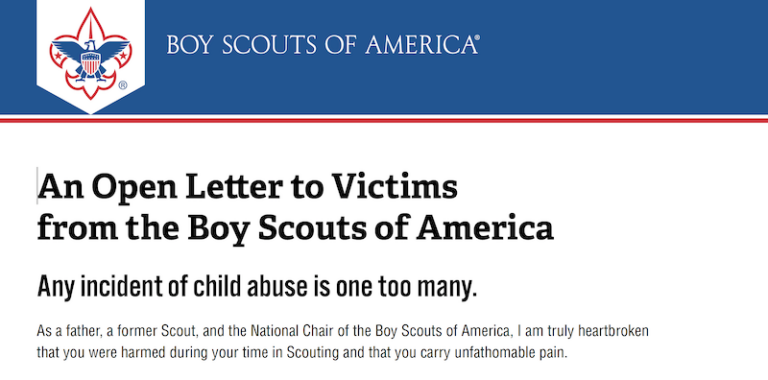 The Boy Scouts file for bankruptcy, then issue two vastly different statements