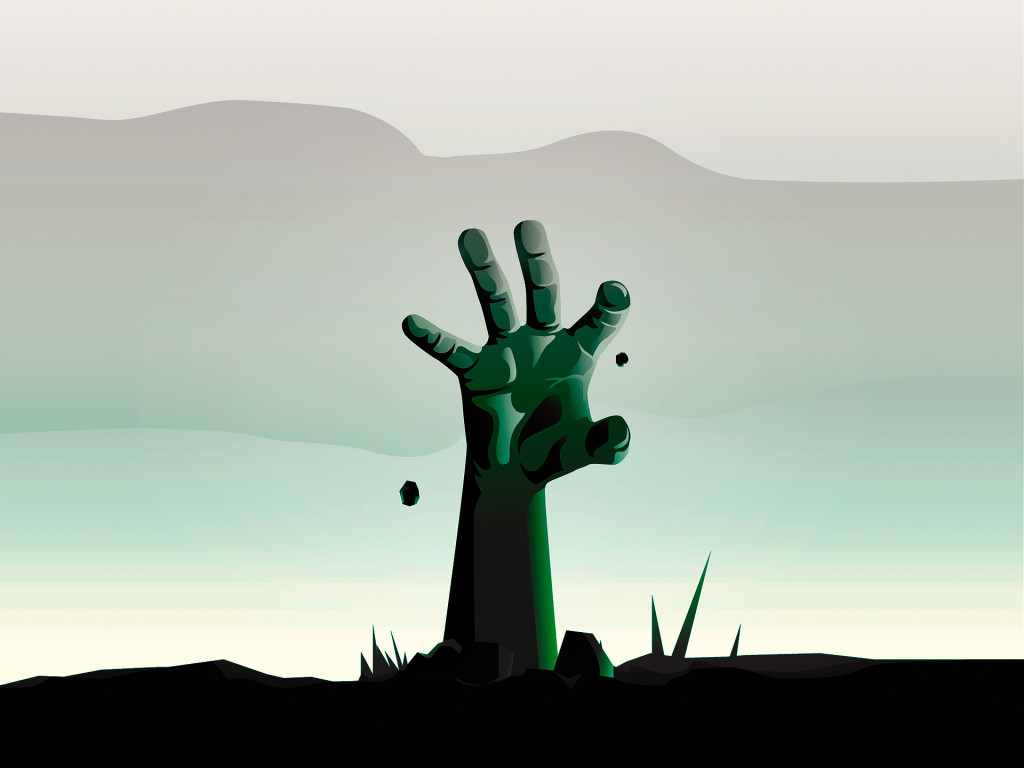 Black Hand Coming Out from the Ground Vector