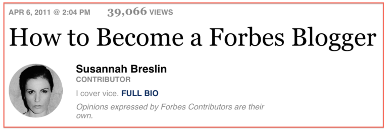 Forbes bloggers, contributed content, and the decline of editing