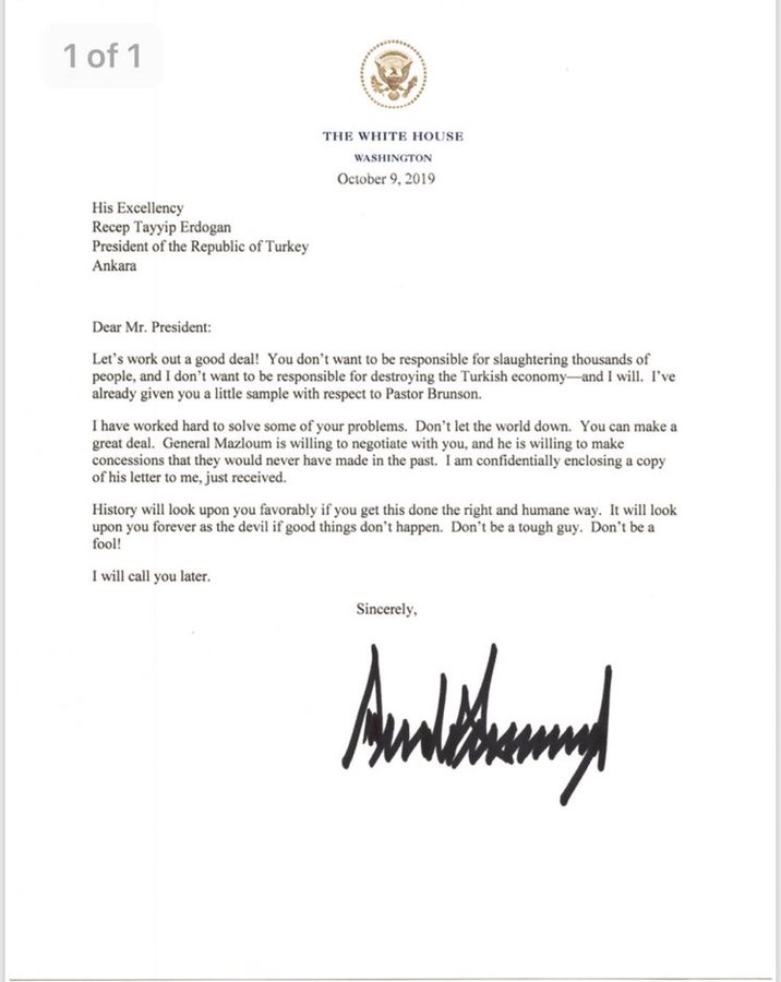 Why does Trump’s letter to Erdogan seem so odd?