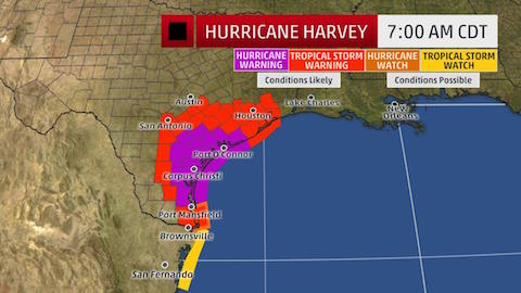 With Hurricane Harvey approaching, the Weather Channel wastes copy on weather porn