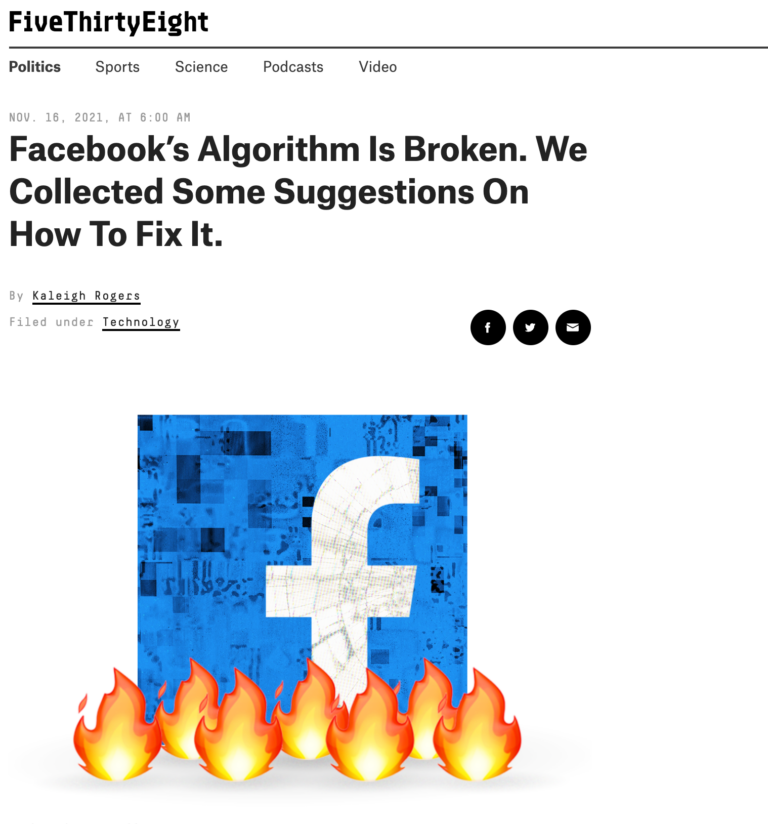 Fivethirtyeight made suggestions on how to fix Facebook. Would they work?
