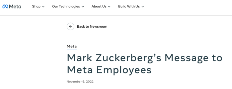 Mark Zuckerberg’s Meta layoff message was pretty good