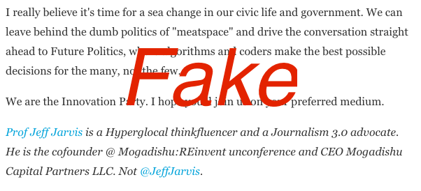 Where Esquire went wrong: promoting a Jeff Jarvis impersonator