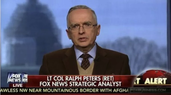 Shouting and screaming on Fox News, or at it? A rant from Lt. Col. Ralph Peters.