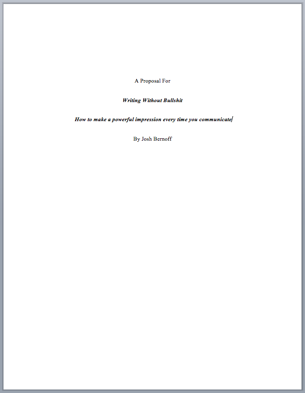 proposal first page