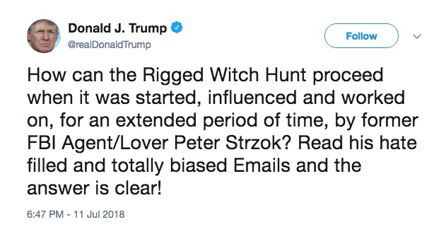I found Trump’s “Rigged Witch Hunt”