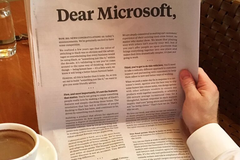 The Slack letter to Microsoft is built on meaningless platitudes