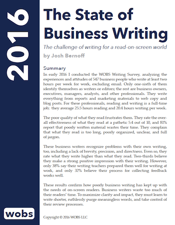 New research on business writing (infographic and report)