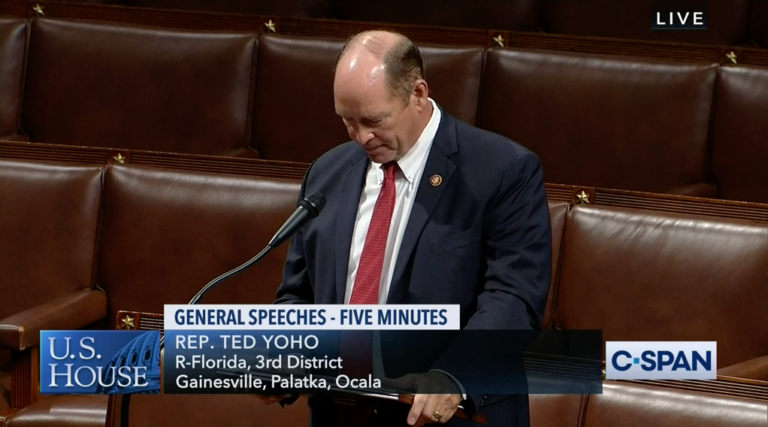 Representative Ted Yoho delivers a pathetically poor apology
