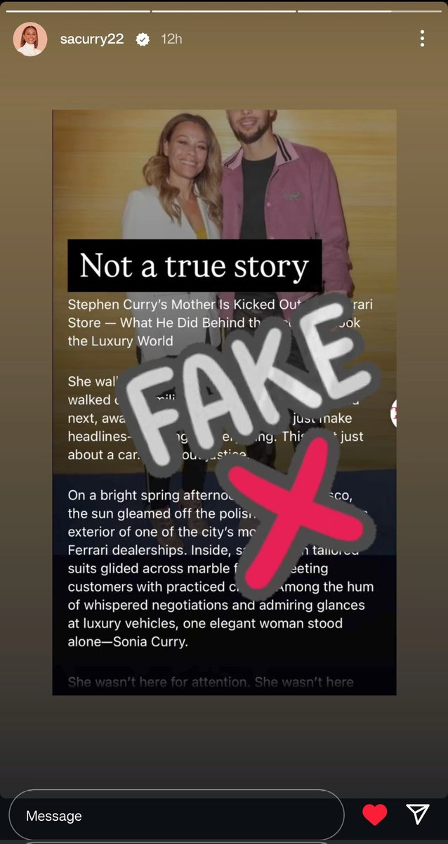 Lessons on posting falsehoods from the imaginary Ferrari dealership that dissed Steph Curry’s mother