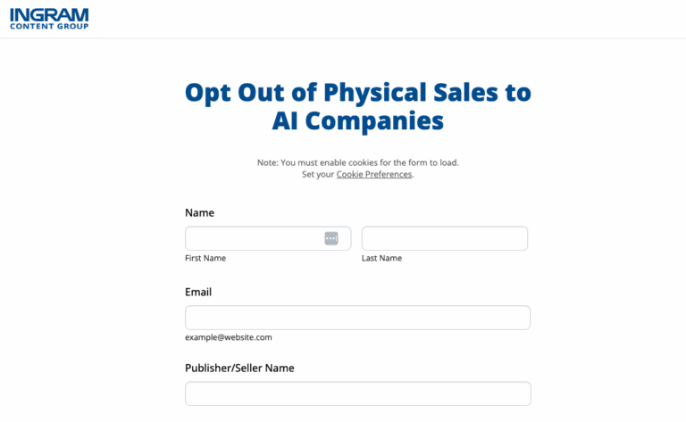 Ingram lets publishers opt out of sales to AI companies. Too bad that won’t work.